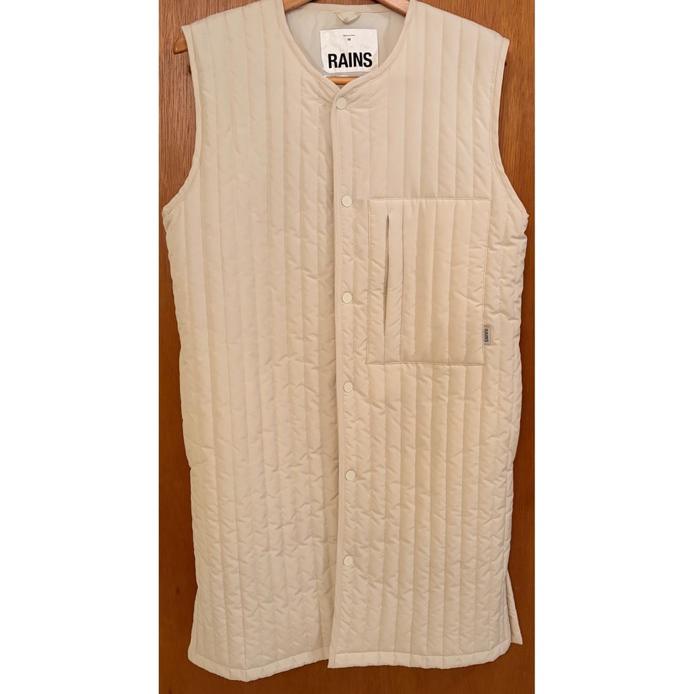 NWOT Rains Long Liner Vest Size Medium‎ Ivory
